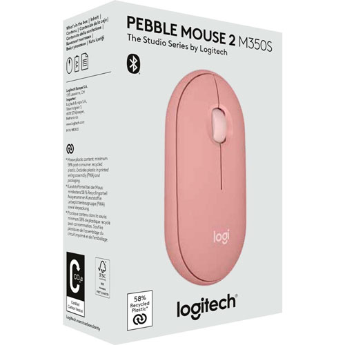 Mouse Logitech M350S Inalambrico Pebble rosa | Papelería Lumen