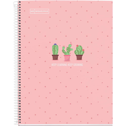 Foto de CUADERNO FORMA FRANCESA PASTA DURA MIQUELRIUS CACTUS ROSA RAYA 80 HOJAS 