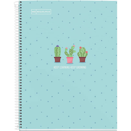 Foto de CUADERNO PROFESIONAL PASTA DURA MIQUELRIUS CACTUS AZUL RAYA 80 HOJAS 