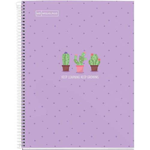 Foto de CUADERNO PROFESIONAL PASTA DURA MIQUELRIUS CACTUS LAVANDA RAYA 80 HOJAS 