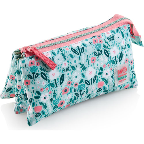 Foto de Estuche Miquelrius Mint Flowers Triple Reciclado 
