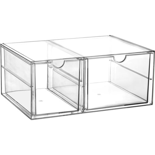 Foto de Organizador Con 2 Cajones Tengone 25.5X17.5X10.5 Cristal 
