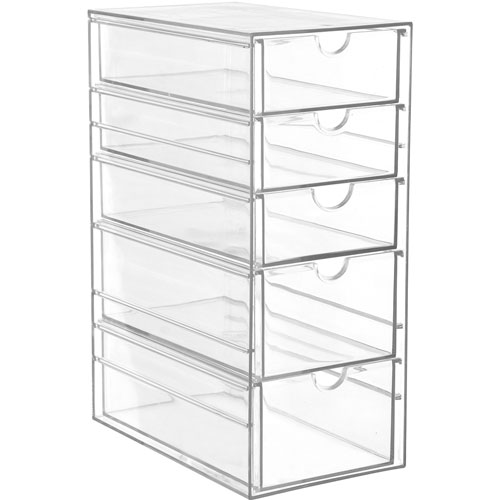 Foto de Organizador Con 5 Cajones Tengone 17.5X10.5X25 Cristal 