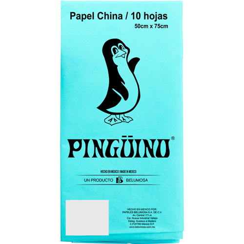 Foto de Papel China 50X75Cm 18 Gr Con 10 Pliegos Azul Turqueza 