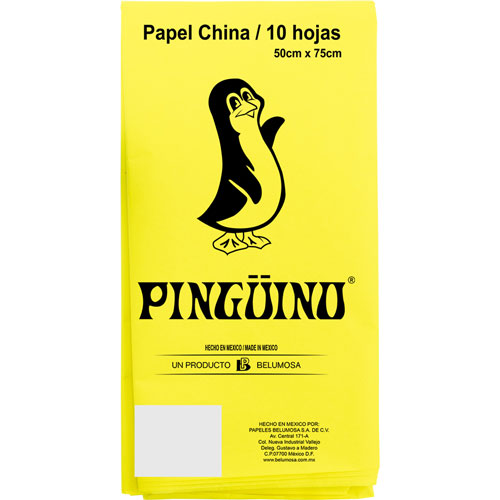 Foto de Papel China 50X75Cm 18 Gr Con 10 Pliegos Canario 