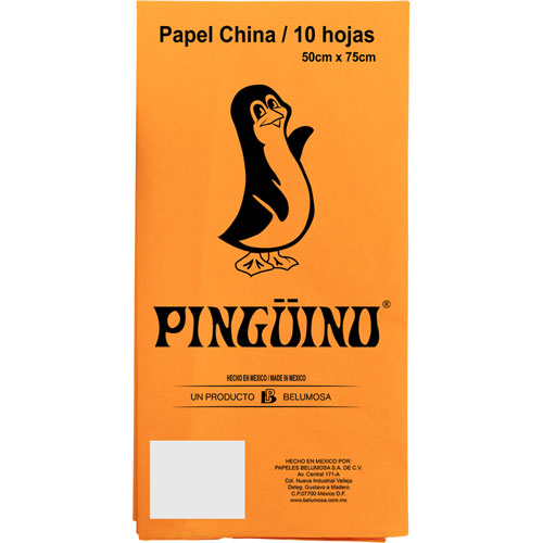 Foto de Papel China 50X75Cm 18 Gr Con 10 Pliegos Naranja 
