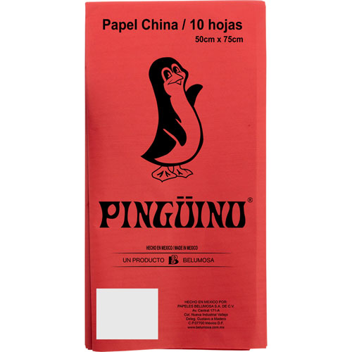 Foto de Papel China 50X75Cm 18 Gr Con 10 Pliegos Rojo Bandera 