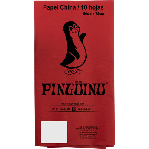 Foto de Papel China 50X75Cm 18 Gr Con 10 Pliegos Rojo Navidad 