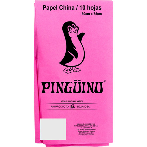 Foto de Papel China 50X75Cm 18 Gr Con 10 Pliegos Rosa Mexicano 