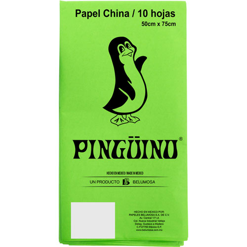 Foto de Papel China 50X75Cm 18 Gr Con 10 Pliegos Verde Limon 