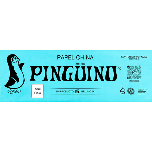Foto de Papel China 50X75Cm 18 Gramos Con 100 Pliegos Azul Cielo 
