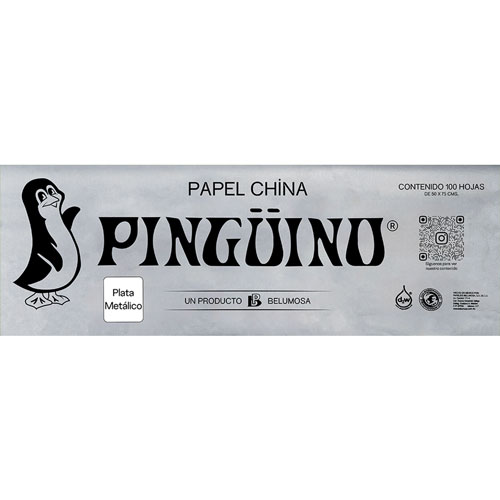 Foto de Papel China 50X75Cm 18 Gramos Con 100 Pliegos Metalico Plata 