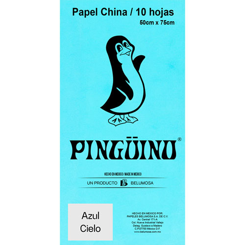 Foto de Papel China Con 10 Pliegos Azul Cielo 50X75Cm 18Gr 