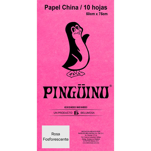 Foto de Papel China Con 10 Pliegos Fosforescente Rosa 50X75Cm 18Gr 
