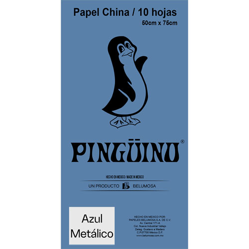 Foto de Papel China Con 10 Pliegos Metalico Azul 50X75Cm 18Gr 