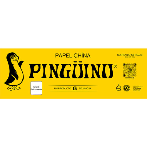 Foto de Papel China Con 100 Pliegos Fosforescente Amarillo 50X75Cm 18Gr 