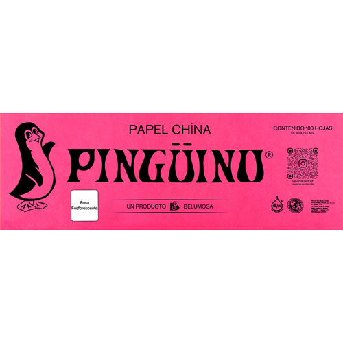 Foto de Papel China Con 100 Pliegos Fosforescente Rosa 50X75Cm 18Gr 