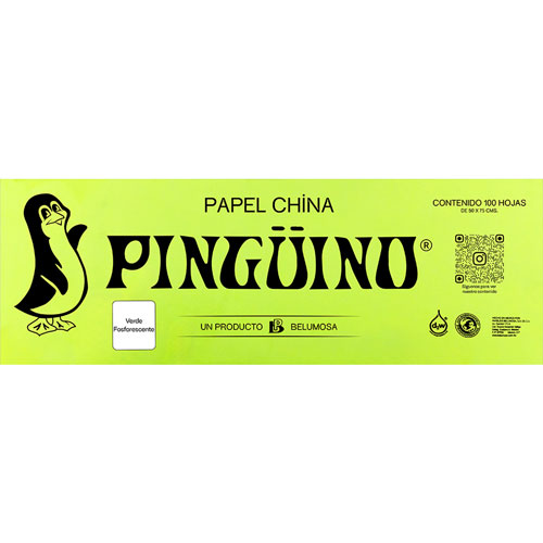Foto de Papel China Con 100 Pliegos Fosforescente Verde 50X75Cm 18Gr 