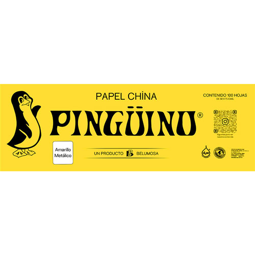 Foto de Papel China Con 100 Pliegos Metalico Amarillo 50X75Cm 18Gr 