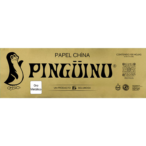 Foto de Papel China Con 100 Pliegos Metalico Oro 50X75Cm 18Gr 