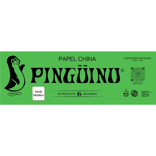 Foto de Papel China Con 100 Pliegos Metalico Verde 50X75Cm 18Gr 