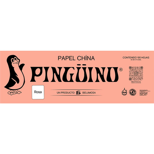 Foto de Papel China Con 100 Pliegos Rosa 50X75Cm 18Gr 