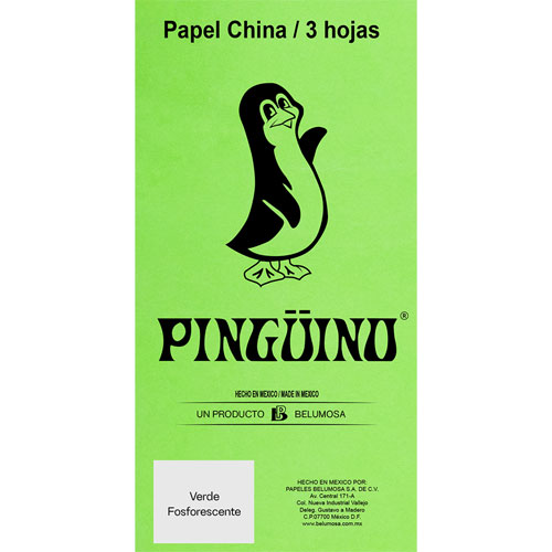 Foto de Papel China Con 3 Pliegos Fosforescente Verde 50X75Cm 18Gr 