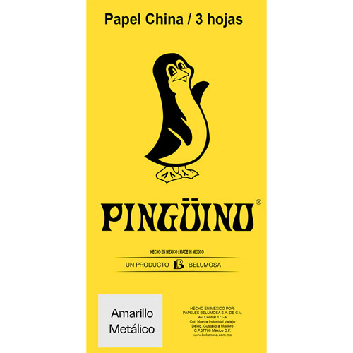Foto de Papel China Con 3 Pliegos Metalico Amarillo 50X75Cm 18Gr 