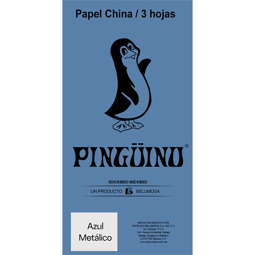Foto de Papel China Con 3 Pliegos Metalico Azul 50X75Cm 18Gr 