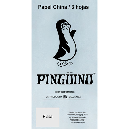 Foto de Papel China Con 3 Pliegos Metalico Plata 50X75Cm 18Gr 