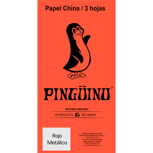 Foto de Papel China Con 3 Pliegos Metalico Rojo 50X75Cm 18Gr 