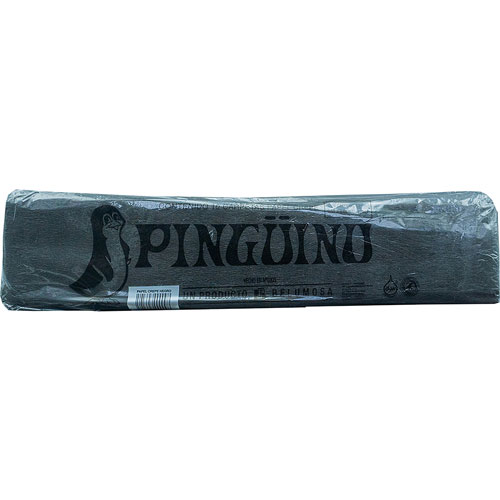 Foto de Papel Crepe Pinguino .50X2 Metros Con 10 Pliegos Negro 