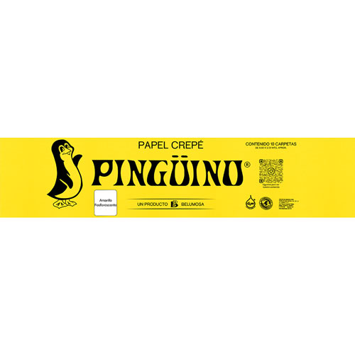 Foto de Papel Crepe Pinguino .50X2M Con 10 Pliegos Fosforescente Amarillo 