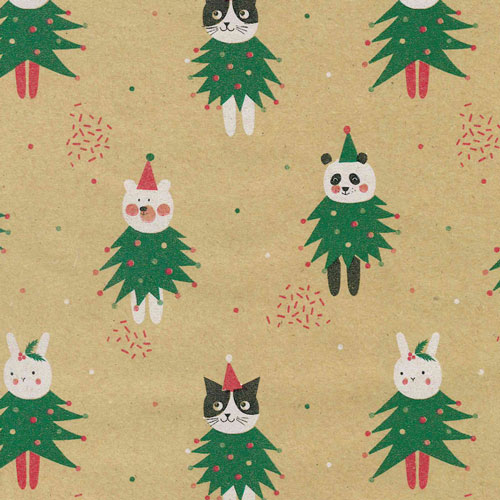 Foto de Papel Fantasia Navideño Rotolux Kraft 50x70cm Pinecostu R33801J 