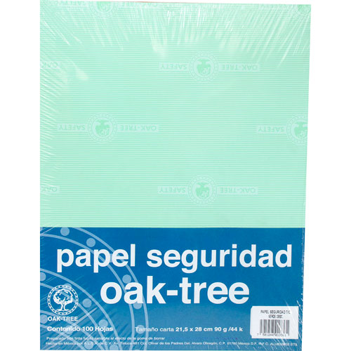 PAPEL SEGURIDAD OAK TREE DE 90 G TAMAÑO CARTA PAQUETE CON 100 | Oak Tree |  Papel | Multiusos Texturizados 