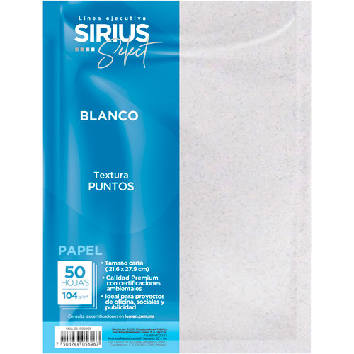 Foto de Papel Texturizado Cortado Sirius Seelct Puntos Fino T/C 104 Gr Con 50 Blanco 