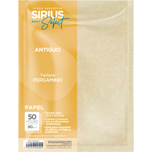 Foto de Papel Texturizado Cortado Sirius Select Pergamino Fino T/C 90 Gr Con 50 Antiguo 