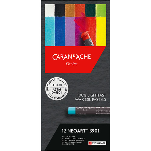 Foto de Pastel en barra graso Caran D´Ache Neoart Wax estuche con 12 colores 