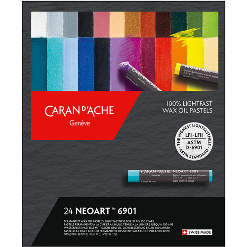 Foto de Pastel en barra graso Caran D´Ache Neoart Wax estuche con 24 colores 