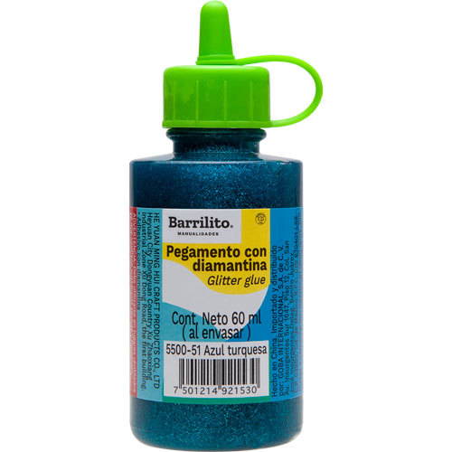 Foto de Pegamento Con Diamantina Barrilito 60Ml Turquesa 