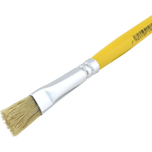 Pincel Plano, 12 Unidades, Cerdas De Nailon, Madera