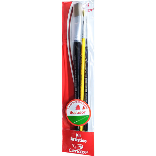 Foto de Pincel Roel Condor Para Acrilico #02 Blister Con 4 Piezas 