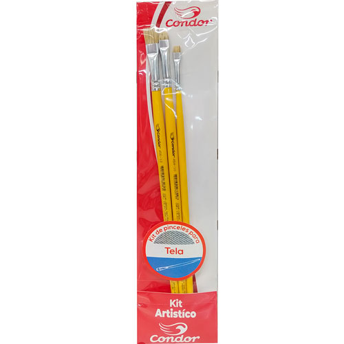 Foto de Pincel Roel Condor Para Tela #01 Blister Con 3 Piezas 