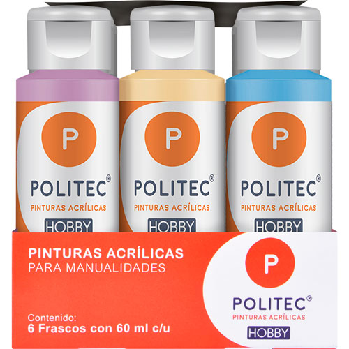 Foto de Pintura Acrílica Hobby Politec Set Pastel 6 Piezas de 60 ml 