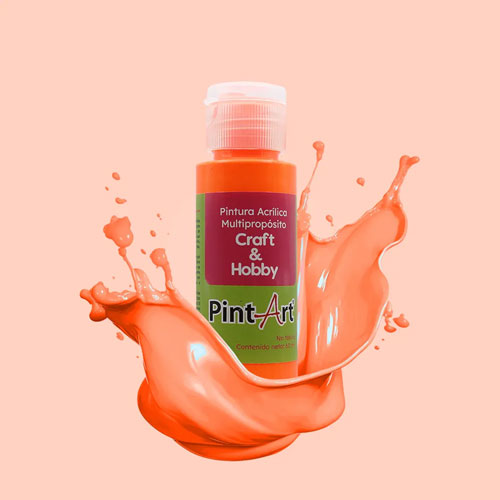 Foto de Pintura Acrílica Multipropósito 60Ml 981 Naranja Neón 