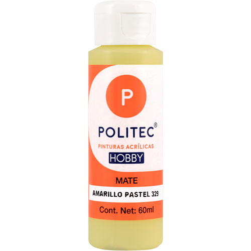 Foto de Pintura Acrilico Politec Hobby Mate Amarillo Pastel #329 60 ml 