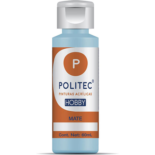 Foto de Pintura Acrilico Politec Hobby Mate Azul Cielo #343 60 ml 