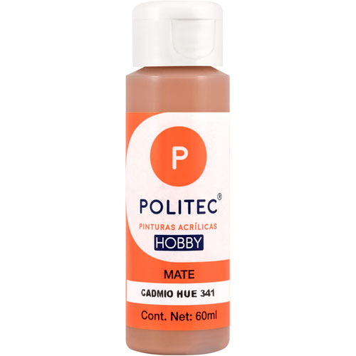 Foto de Pintura Acrilico Politec Hobby Mate Cadmino Hue #341 60 ml 