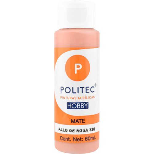 Foto de Pintura Acrilico Politec Hobby Mate Palo de Rosa #338 60 ml 