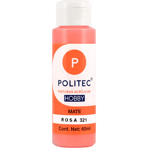 Foto de Pintura Acrilico Politec Hobby Mate Rosa #321 60 ml 